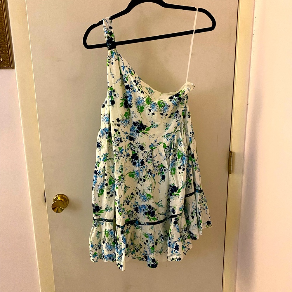 Free People, one shoulder, mini dress.